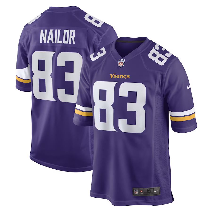 Men Minnesota Vikings #83 Jalen Nailor Nike Purple Game Player NFL Jersey